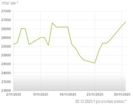 גרף מניות חודשי