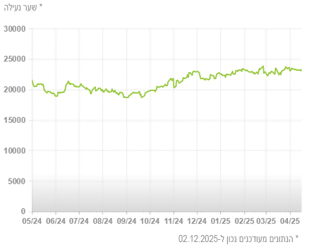 גרף מניות שנתי